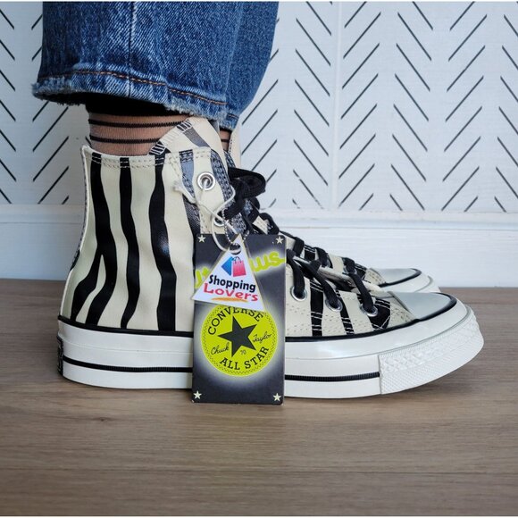 ⭐Converse Chuck 70 Hi 8 Women Shoes Zebra Print Canvas Glow in the Dark A15032C - Picture 5 of 13